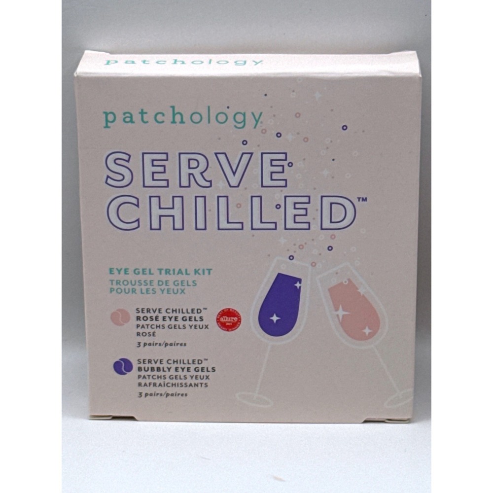 Patchology Serve Chilled Eye Gel Trial Kit 6 Pairs Rose and Bubbly Skincare Set